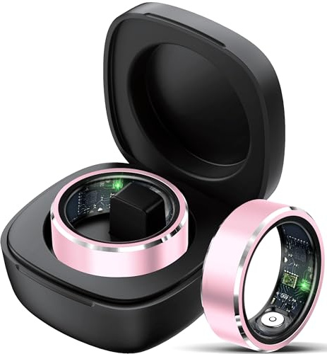 findtime Smart Fitness Tracker - Heart Rate & Sleep Monitor, Gesture Control, Blood Pressure & Oxygen Tracker, Pedometer & Step Counter - Health Smart Ring for Women & Men with Charging Case