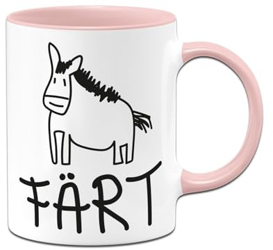 Färt - Pferde Tasse lustig - Geschenke für Pferdemädchen - Pferdetasse mit Spruch witzig - Pferdegeschenke für Reiter, Pferdeliebhaber, Deine Frau - Pferdemotiv (Rosa)