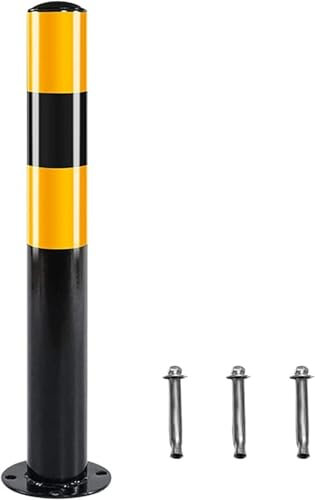 Paletto di Sicurezza in Acciaio Inox per vialetto con Nastro Riflettente per Aree sensibili al Traffico per parcheggi, Controllo del Traffico (1 pz. 76 * 600 * 1,5 mm)