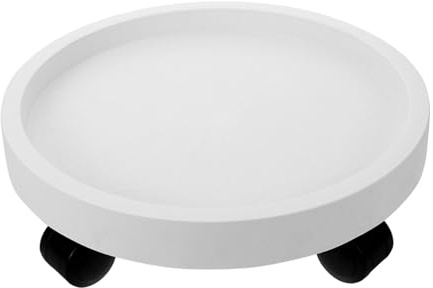BESTonZON Base De Maceta Redonda con Ruedas Soporte Móvil para Macetas De Jardín Bandeja para Plantas De Interior Hecha De Plástico Reforzado