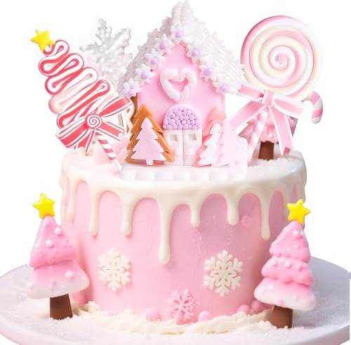 Rosa Weihnachts Lebkuchenmann Kuchendekoration Figuren Lebkuchen Picks | Rosa Weihnachts Lebkuchenmann Kuchendekoration Figuren Lebkuchen Picks für Frohe Weihnachten Babyparty Geburtstagsfeier