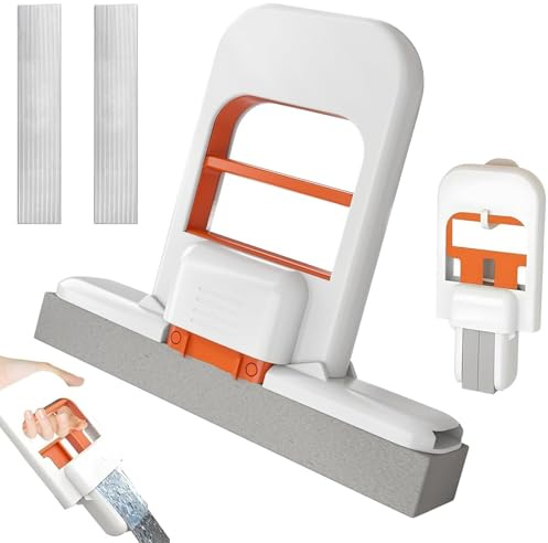 Mini Foldable Desktop Mop, Mini Wischmopp, Selbstauswringender Schwamm Wischmopp, Schwammwischer für Die Nass und Trockenanwendung auf Küchenarbeitsplatten, Glas, Badezimmer Autoinnenraum