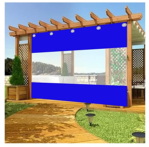 Cubierta impermeable de alta transparencia, lona transparente fácil de plegar para patios y cortinas de puerta de garaje (2,5 x 2,5 m) - Lámina protectora duradera para uso en exteriores