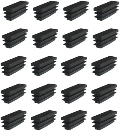 CQXSYTBN Khiry 20 Stück Rohrstopfen Fußkappen Schwarz aus Kunststoff Lamellenstopfen Kunststoff Lamellenstopfen für Rechteckige Rohre(40x15mm)