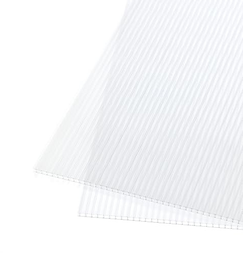 COWVIE 6-Pack Polycarbonat Hohlkammerstegplatten für Gewächshaus, 5mm Stärke Doppelstegplatten, UV-beständige, wasserdichte & transparent Kunststoffplatten 158 x 71 cm