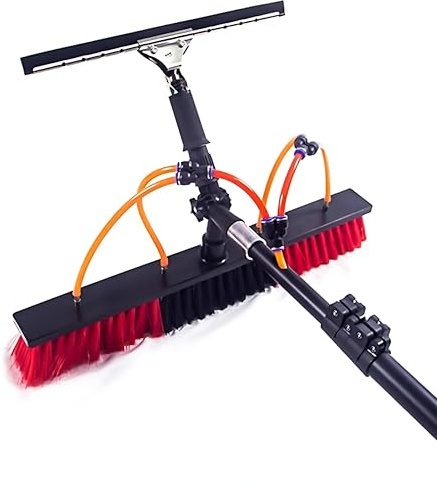 Ts So Panelrengörare med tvåldispenser 35 cm borsthuvud 7,2 m räckvidd för effektiv rengöring av Truc-butiksskyltar vattenmatningssystem.