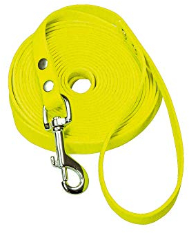 Original Biothane® Schleppleine Gelb mit Handschlaufe 5 m / 13 mm Neongelb