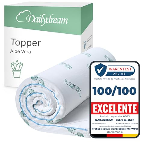 Dailydream coprimaterasso in viscoelastico Model M con effetto memory foam, 80x200x5cm, Edition “Aloe Vera”