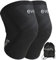 EVERFLY Kniesbandage Neoprene SCR 5 mm - 1 Paar - Cross Trainning - Kniestütze Schwarz - Sport Muskelaufbau - Herren Damen - Gewichtheben (L)