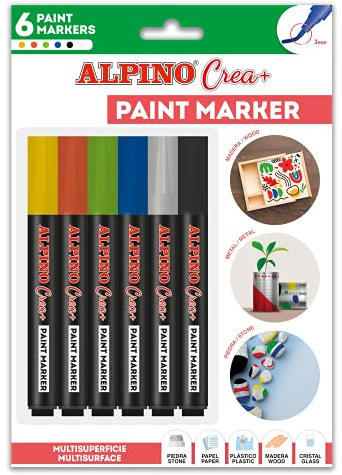 ROTULADOR ALPINO PAINT MARKER 6 COLORES BASICOS