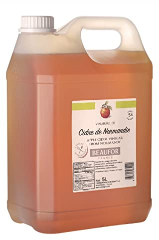 5 L de Vinaigre de Cidre de Normandie, France- Bidon de 5L - Idéal pour Cuisine, Santé et Bien-être. Origine: France.