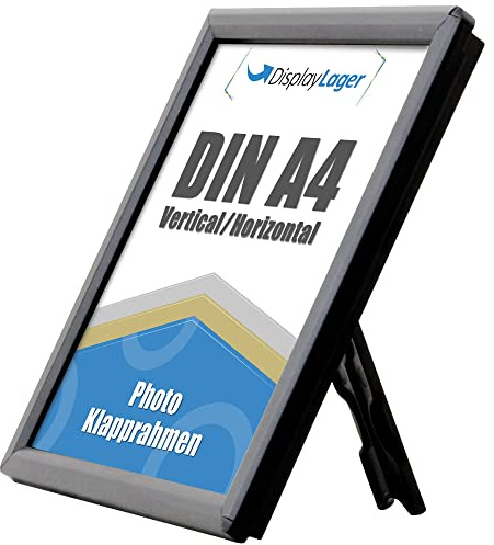 DisplayLager - 10'er Sparpack Photo Klapprahmen, 14 mm Profil, Schwarz (A4)