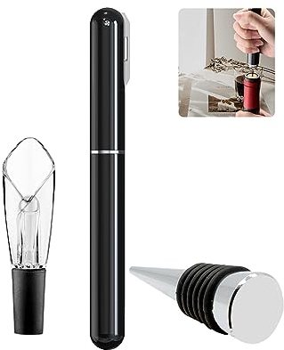 FBBULES Ensemble Ouvre-bouteille, Tire-Bouchon Pompe à Air, Verseur Aérateur à Vin, Bouchon sous Vide, Portable Accessoire pour Sommelier, Cadeaux pour les Amateurs de Vin