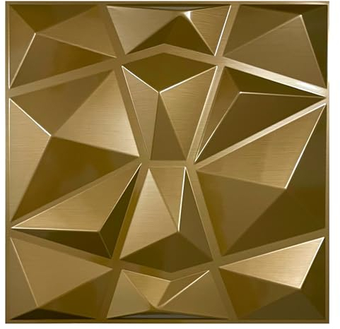 12 pièces 3D panneaux muraux & plafond, 50cm x 50cm en plastique PVC, Mur 3D, Plafond 3D, revêtement mural, Salle de jeux, 3m² - 1mm d'épaisseur