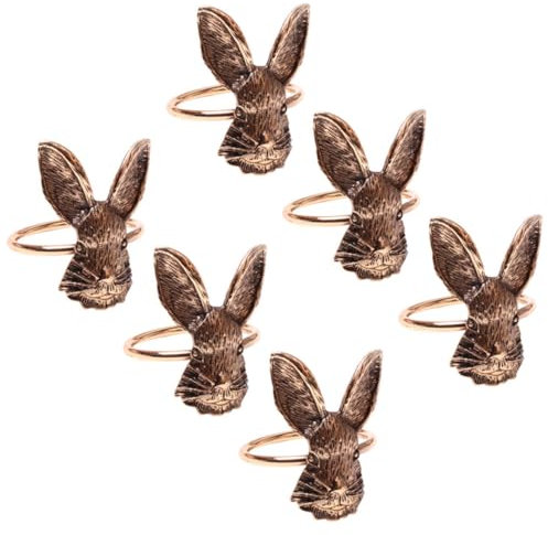 Cabilock Aro para Servilletas De Conejo 6pcs Decoración para Fiestas Porta Servilletas