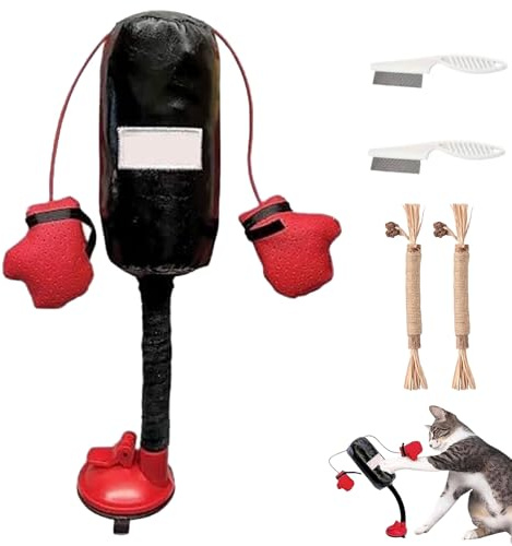 Gienslru Katzen-Boxsack-Spielzeug, Boxsack für Katzen, Boxspielzeug für Katzen, Boxsack-Katzenspielzeug, Boxsack mit Handschuhen, Katzenspielzeug, interaktives Katzenspielzeug (1Pcs)