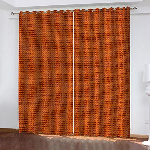 Orange 3D-textur barngardiner 213 cm mörkläggning för pojkar flickor rum set med 2 paneler värmeisolerade draperier för sovrum heminredning