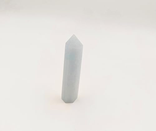 Pandiui23 Torre de Piedra, de Varita de Cristal, Cuarzo de Cristal Natural Columna de Cristal Hexagonal,Varitas de Cristal de Roca, varitas de Cuarzo Claro, Torre (Celestina, 7-8CM)