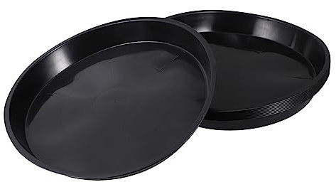 SUPVOX Bandejas para Macetas Prácticas 10 Piezas para Jardín y Hogar, Base De Plástico Negro, Diseño Apilable, Protección contra Derrames y Retención De Agua, Uso Interior y Exterior