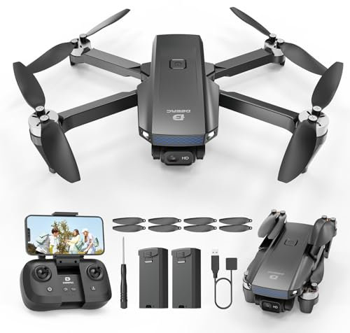 DEERC Drone with Camera 1080P, D20S Mini Drones for Kids Adults Beginner; Foldable RC Quadcopter with Brushless Motor, 2 Batteries, Altitude Hold, Optical Flow, 3D Flips, Toy Gifts for Boys Girls