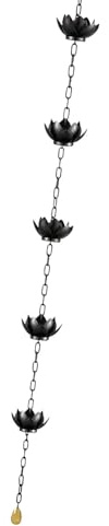 Ronyme Catena per La Pioggia Lotus Rain, Raccoglitore d'Acqua Piovana Vintage per Drenaggio Grondaie, Esterno Casa