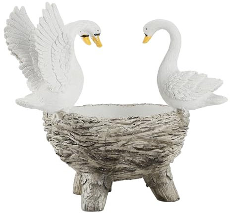 Tomotato Swan Planter Ornament Flower Pot Decorative Landscaping Flowerpot Garden Decoration for Yard Home Patio Tabletop Water Fountain