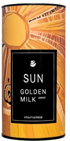 Sun Golden Milk Expert 150gr (75 porciones) - Leche dorada en polvo - Ingredientes 100% Naturales – Curcuma en polvo con Jengibre y Pimienta negra con alta concentración de curcumina