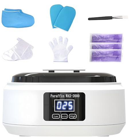 XoTiq Macchina in Cera di paraffina, 3500 ml con Kit di Piede Caldo, Cera di paraffina per Mano e Piedi, scalda Cera da 300 W, Kit idratante in Cera di paraffina, Kit idratante per Bagno di Cera