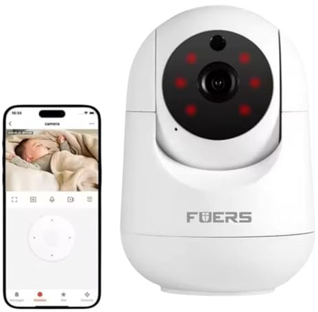 Telecamera di sorveglianza 4K WiFi da interno Telecamera 360° Collegata Smartphone con Rilevamento Umano AI Intelligente Audio Bidirezionale Compatibile Alexa per Bambino/Sorveglianza/Visione Notturna