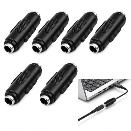 Hawpasy 6 PCS DC Power Female to Female Jack Adapter, 2.1mm x 5.5mm Barrel Connector for CCTV Camera, DC Coupler Power Extension, Low Voltage Electronics, Security System and Power Supply Projects