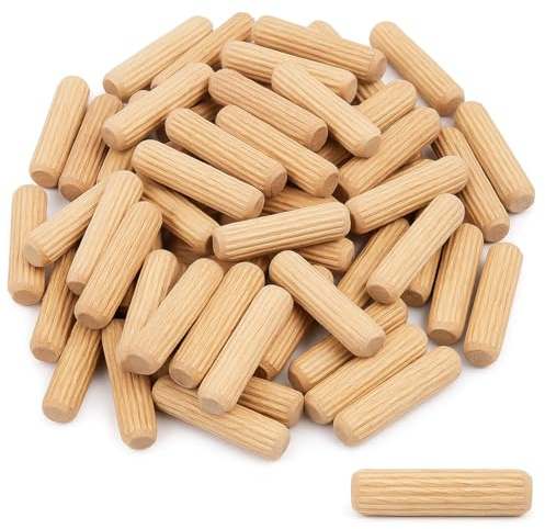 Tasselli in Legno 8x35 mm – Confezione da 60 Pezzi – Spinotti Cilindrici per Giunzioni, Mobili, Fai-da-te e Falegnameria – LEMAG SRL