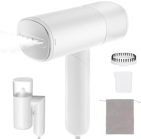Herbst Tragbarer Dampfglätter, 2 in 1 Mini Steamer Faltbar mit 150ML Tank | 1000W Hand Dampfbügeleisen mit Bürstenkopf Messbecher Aufbewahrungsbeutel Zuhause & Reisen Steamer Fast Wrinkle Remover