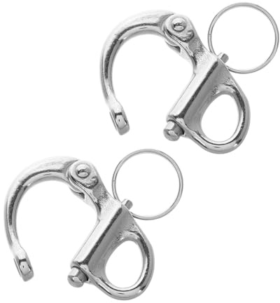 Abaodam Snap Shackle 2pcs Self Locking Stainless Steel Silver Boat