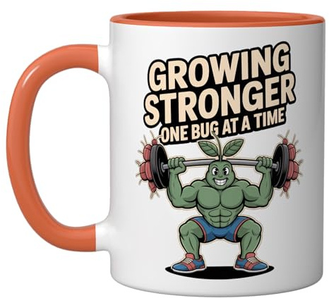 Carnivorous Plant Enthusiast Venus Flytrap Growing Art Ceramic Mug, Orange/White