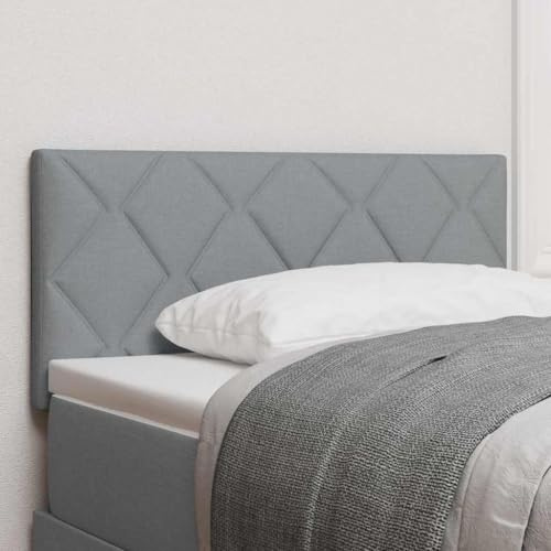 QJBSAVVA Stoffkopfteil Hellgrau 90 x 7 x 128 cm Höhenverstellbares Wandkissen für Bett Modernes Rückenlehne Design Platzsparende Wandmontage Schlafzimmer Gästezimmer