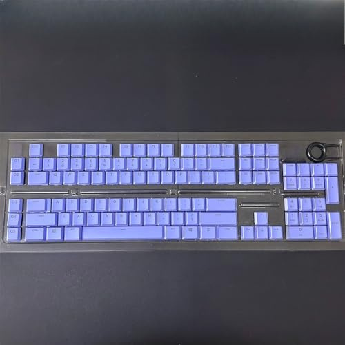 FRTEFSQ ABS-tangentkåpor set kompatibelt med G813/G815/G913/G915 TKL, 109 tangenter, genomskinlig, QWERTY US layout, mekanisk, RGB (lila)