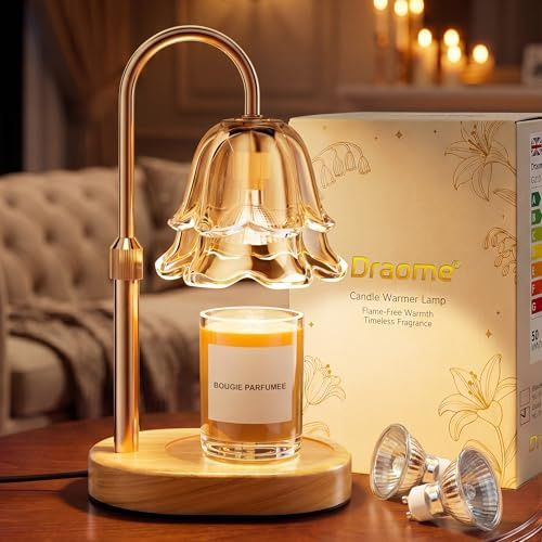 Draome Candle Warmer Lamp Gifts for Women Birthday - Dimmable & Timer | Height Adjustable Flameless Candle Lamp with 2 Bulbs, New Home Bedroom Decor Gifts for Mom and Friends