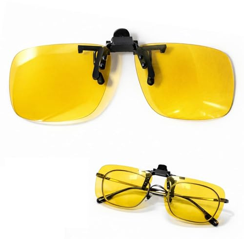 Ermenlifiqq 1 Stück Nachtfahrbrille,Geeignet FüR BrillenträGer Nachtsichtbrille, gelbe Sichtlinse zur Reduzierung von Blendung bei Nachtfahrten, klare Sicht bei Regen/Nebel, für Auto und Alltag