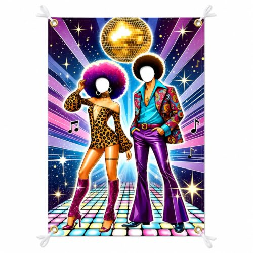 Cortina de puerta para fotos estilo disco retro, 1 pieza de 35 x 71 pulgadas, fondo decorativo para fiesta temática de los años 70, 80 y 90, banner colgante para entrada, pared y photocall con cuerda