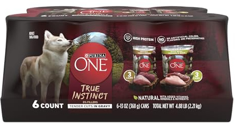 Purina ONE True Instinct Variety Wet Dog Food, Tender Cuts, (6) 13oz Cans