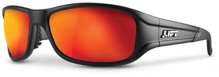LIFT Safety Alias Safety Glasses | Medium Fit | Ansi Z87.1 Polycarbonate Lenses | Black Red Revo