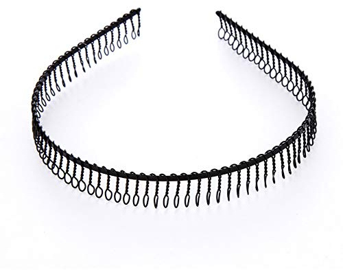 6 st unisex svart metall hårband tänder kam pannband hårring huvudbonad tillbehör för kvinnor män