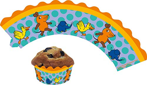 DH-Konzept 12 Cupcake Banderolen * DIE Maus * für Muffins | Muffinförmchen in 3 Größen einstellbar | Muffin Kinder Geburtstag Party Kindergeburtstag Kinderparty