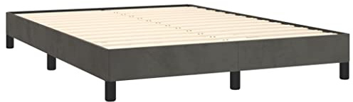 vidaXL Polsterbett, Bett Bettgestell mit Lattenrost, Schlafzimmerbett Doppelbett mit Stützbeinen, Bettrahmen Schlafzimmermöbel, Dunkelgrau 140x200cm Samt