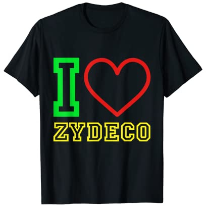 Afrocentric Colors I Love Zydeco Creole Music and Festivals T-Shirt
