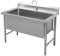 LBONG Lavello del Ristorante commerciale Lavandino Da Cucina Acciaio Inox Lavandino da Esterno di Utilità Lavamani industriale per la casa,Lavanderia,Giardino(100X60X80cm/39.3X23.6X31.4in)