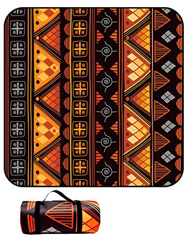 DOTBUY-SHOP Picknickdecke Wasserdicht, Campingdecke Stranddecke Wärmeisoliert Maschinenwaschbar Faltbar Picknickmatte,für Outdoor Strand Campen Wandern Ausflüge (200x200cm,Ägyptischer Stil)