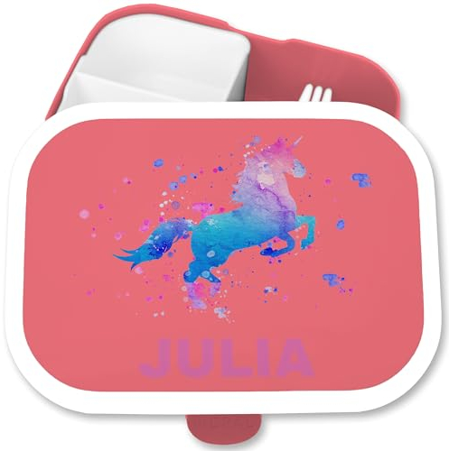Brotdose Kinder Campus für Mepal - Einhorn Lunchbox Unicorn Brotbox Einhörner I - 750 ml - Rosa - einschulung geschenke mädchen kinderbrotdosen kindergarten einhörnern brotzeitbox vesperbox kita