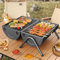 Outplea Barbecue Portable avec Couvercle, Petit Barbecue Charbon de Bois à Double Surface, Barbecues et Fumoirs pour Exterieur Camping Voyage Balcon