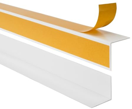 Quest Winkelleiste PVC 15x15 mm selbstklebend - Weiß, 150 cm | Winkelprofil aus Hart-PVC, schützt Innenecken vor Stößen, Montage ohne Bohren, für Wand, Boden & Möbelkanten